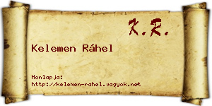 Kelemen Ráhel névjegykártya